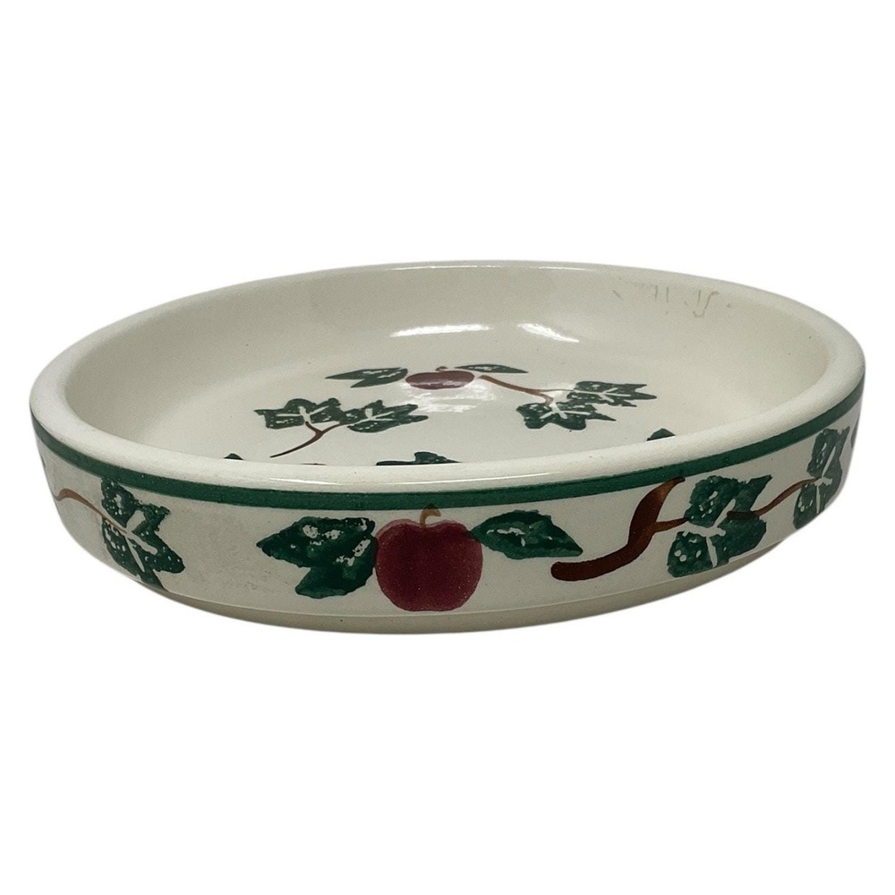 Crock Shop Santa Ana CA Apple Ivy Deep Dish Pie Plate Hand‎ Painted Stoneware